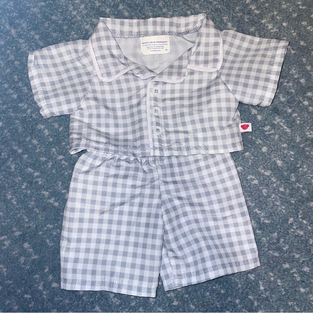 Build a Bear Checked Teddy Bear pajamas